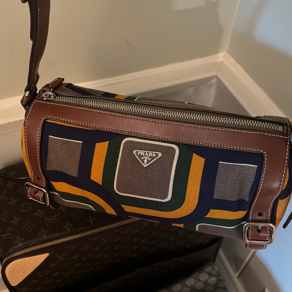 Prada Vintage Colorful Bauletto St. Soho Cuoio Barrel Shoulder Bag Men’s Women’s